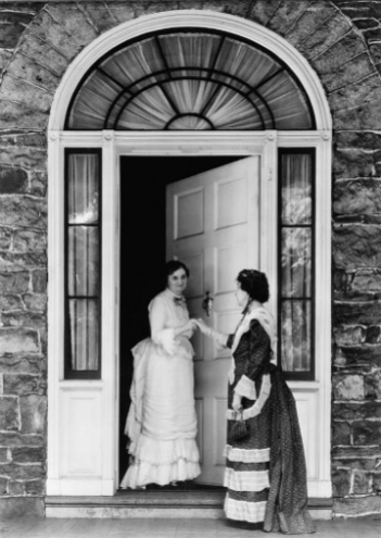 Federal-style front entrance, Fort Hunter Mansion, Harrisburg, Pennsylvania, old stone home